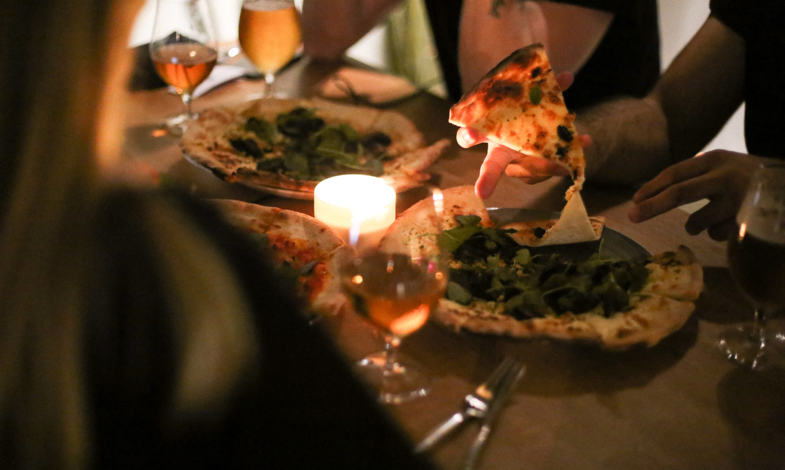 pizza dinner at Hobo Hotel in Stockholm